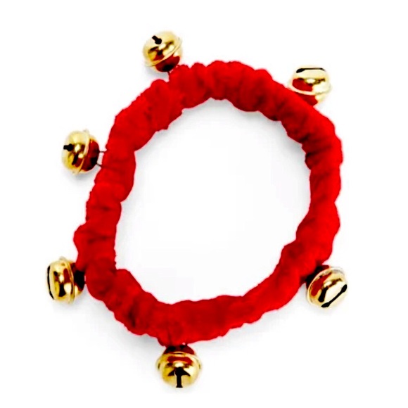 NEW MERRY MAKINGS Jingle Bell-Embellished Red Velvet Pet Neckpiece L/XL - Picture 5 of 15